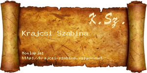Krajcsi Szabina névjegykártya
