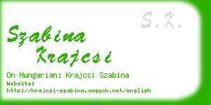 szabina krajcsi business card